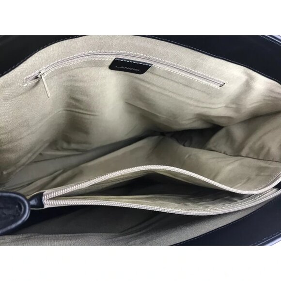 Lancel Women Black Inner Zip Pocket Adjustable Double Handles Tote Bag‎ - Picture 9 of 10